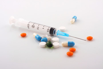 Syringe Needle and Pills