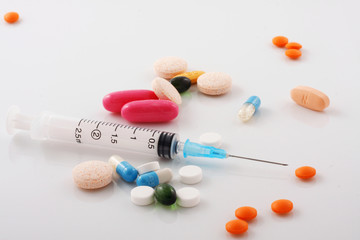 Syringe Needle and Pills