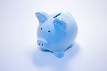 Blue piggy bank