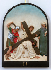 3rd Station of the Cross, Jesus falls the first time