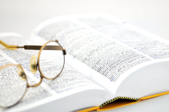 Brille und W&ouml;rterbuch / Buch