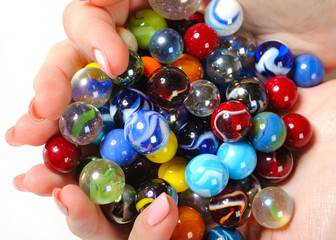 Beautiful hands with perfect nail pink manicure and green decora