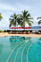 Fototapeta na wymiar Swimming pool at the luxury hotel, Phuket, Thailand