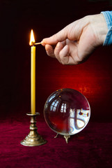 Magic ball and candle.