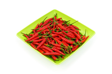 Hot peppers isolated on the white background