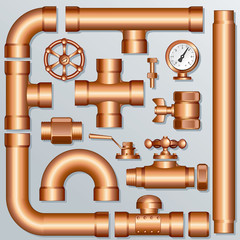 Brass Pipelines and Construction elements
