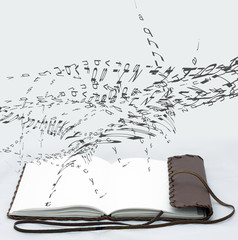 tagebuch mit schrift