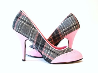 Plaid and Pink high heels