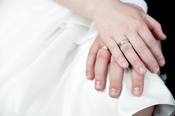 Obraz na płótnie Canvas Two Hands with Wedding Rings