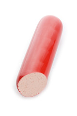 Smoked sausage isolated on the white background