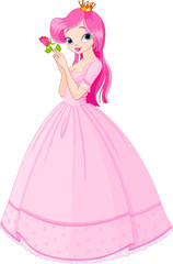 Belle princesse à la rose