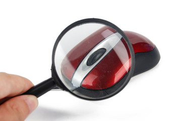 magnifying glass with computer mouse