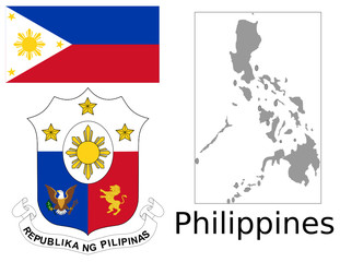 Philippines flag national emblem map