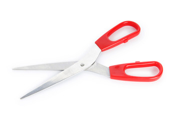 Pair of scissors isolated on the white background