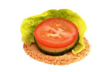 Oatcake with Tomato and Lettuce