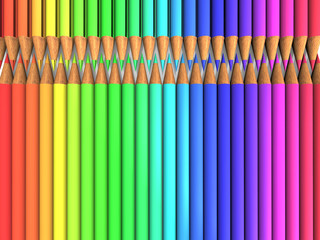 rangées de crayons
