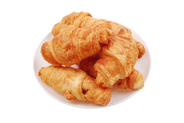 The fresh buns on white