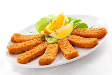 Fried fish fingers