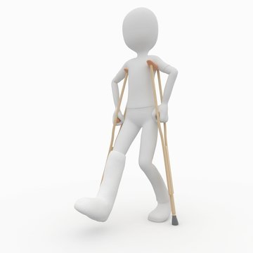 recommend clip art: 3d man with crutches