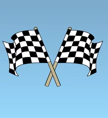 Wandcirkels Motorsport chequered flags  © darren whittingham