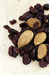 mix of raisins and almond nut