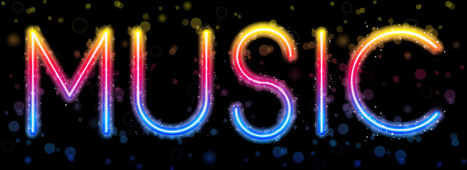 Obraz premium Music Party Abstract Colorful on Black Background
