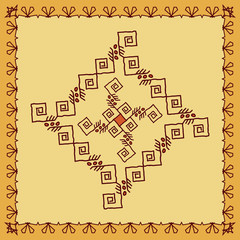 Obraz premium Folk, Tribal Designs, Motif, Wall Painting