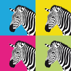 Obrazy na Szkle  pop-artowa zebra