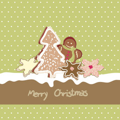 christmas card with cookies