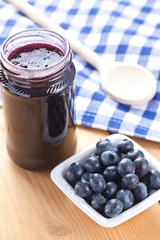 blueberries and jam
