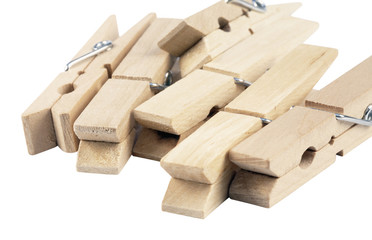 clothespin ,isolated on white with clipping path