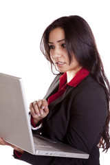 Business woman laptop stunned