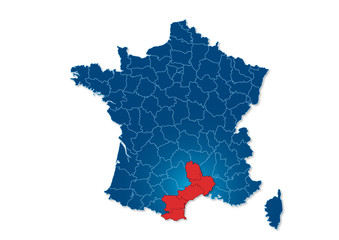 région languedoc-roussillon, carte France