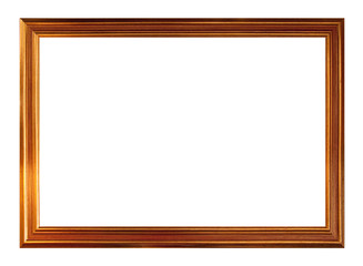 Gold picture frame, isolated on white