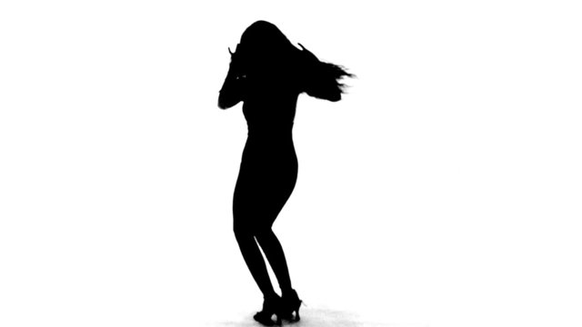 Silhouette of Woman Dancing