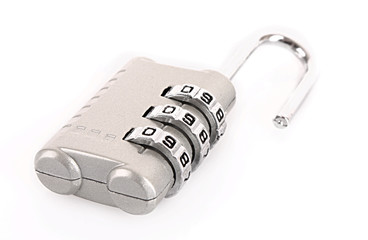 Digital combination lock isolated on white