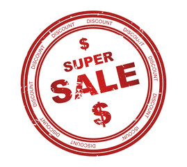 Round stamp with text Super Sale