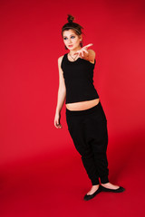 Adorable alluring girl in black