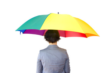 Junge Frau mit Regenschirm