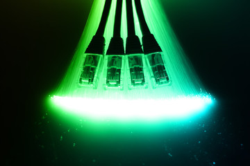 Fiber optics background with lots of light spots