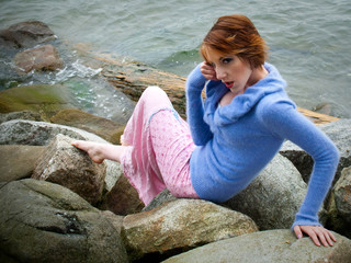 Young and edgy fashion model posing