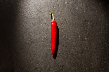 Rote Peperoni auf Naturschiefer