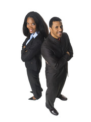 businesspeople - happy back to back