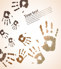 the vector handprint color background eps 10