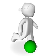 3d mädel mit fußball