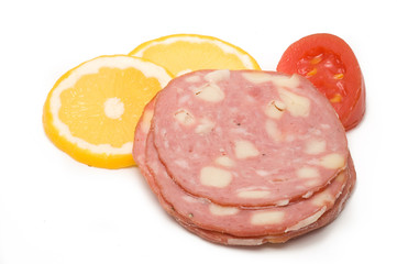 Schinkenwurst mit Käse