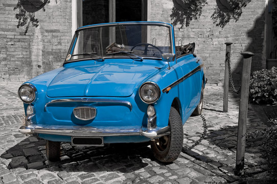 Blue Vintage Car.