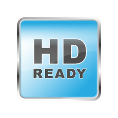 HD READY TV Button blau