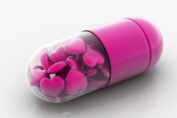 hearts filled in pill