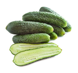 Cucumbers isolated on white.
